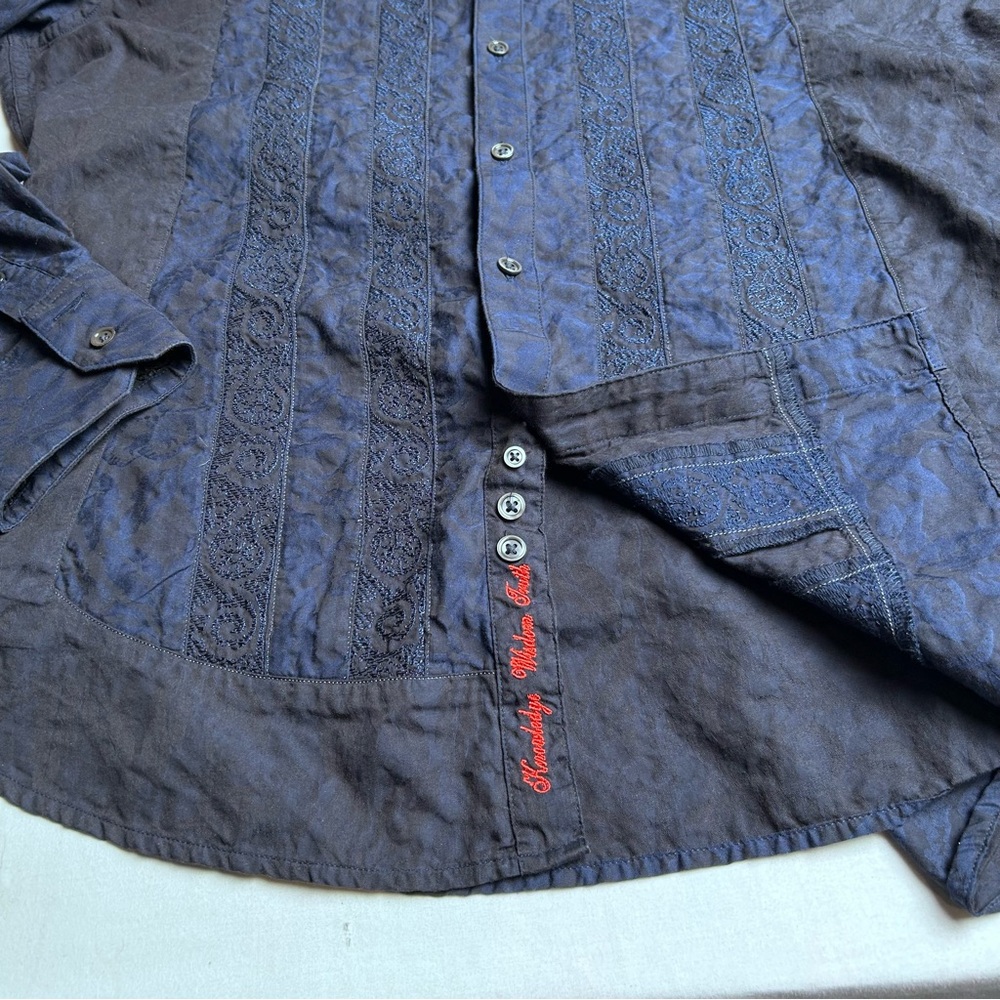 Robert Graham Blue Patterned Button-Up Shirt - image 13